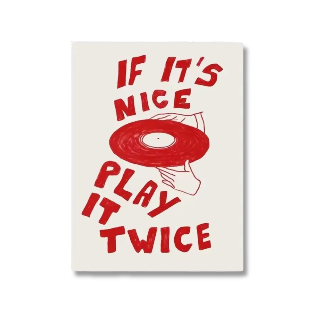 Play It Twice Retro Vinyl Record Canvas Print