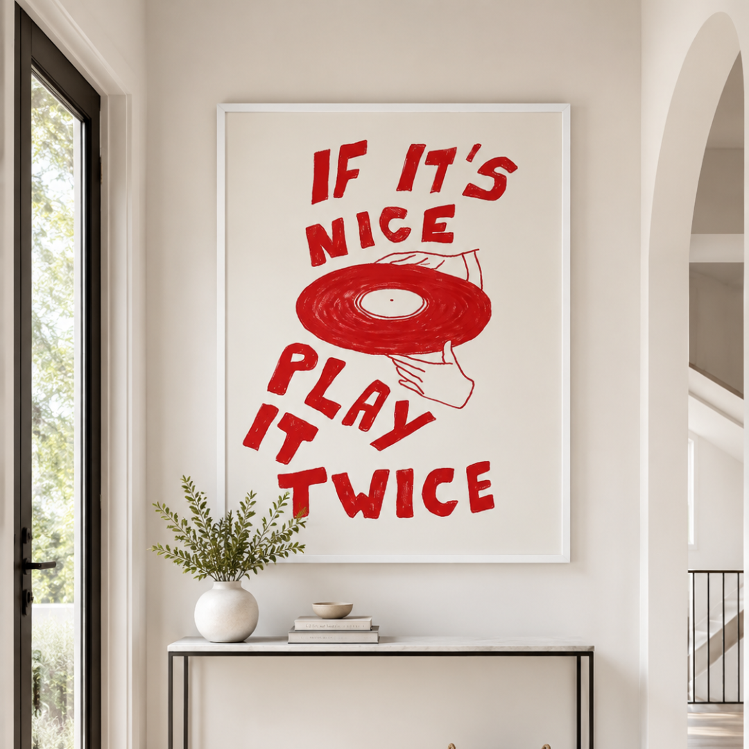 Play It Twice Retro Vinyl Record Canvas Print
