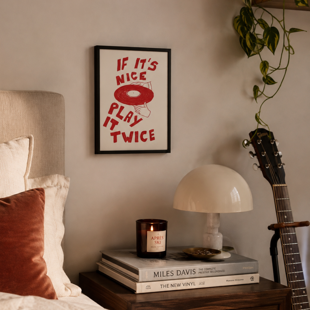 Play It Twice Retro Vinyl Record Canvas Print