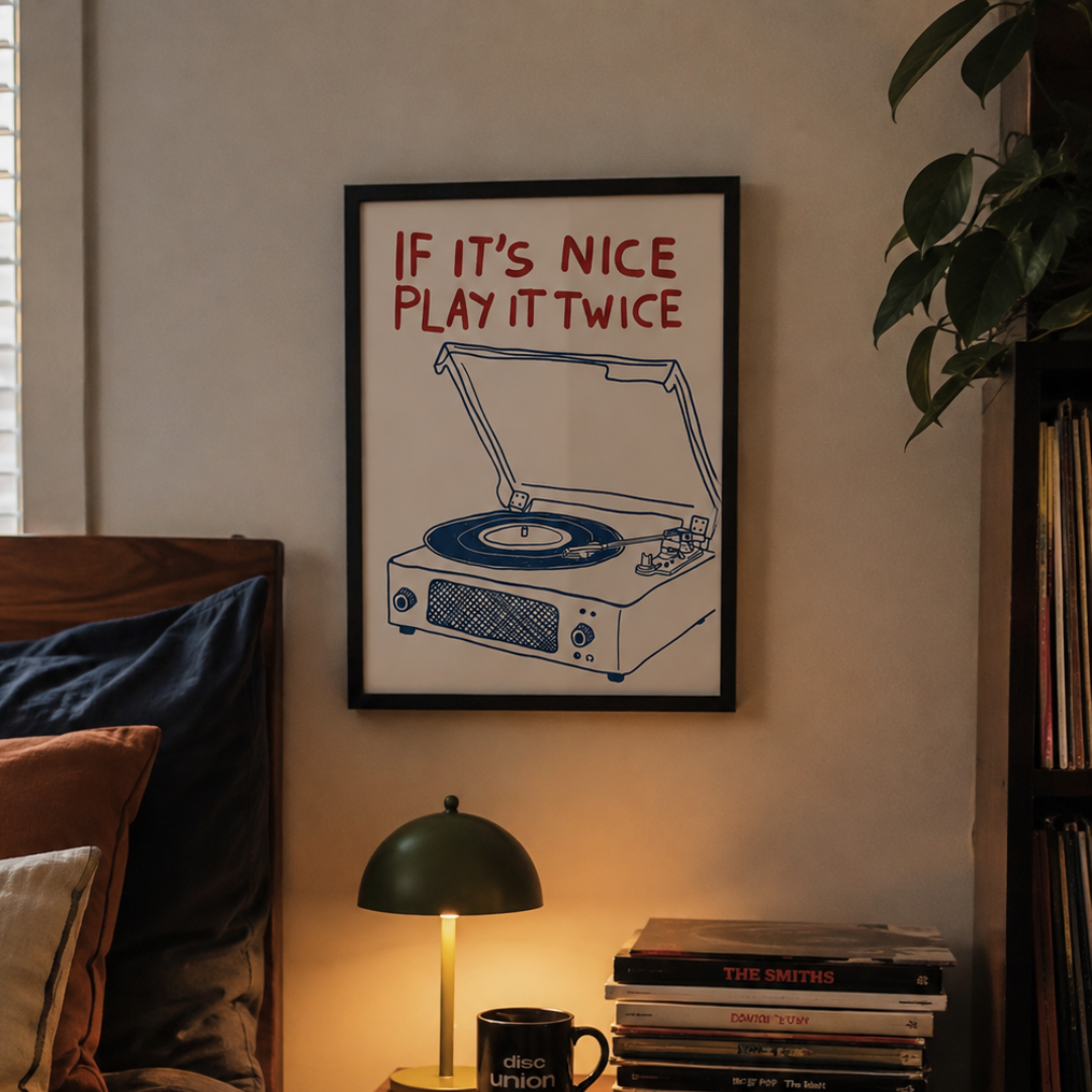 If It’s Nice Play It Twice Record Player Canvas Print