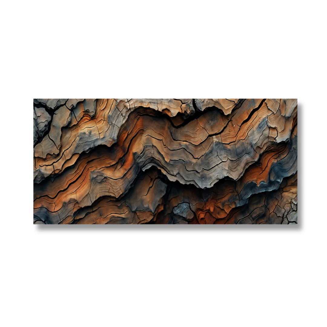 Burnt Earth Layers Abstract Panoramic Canvas Print