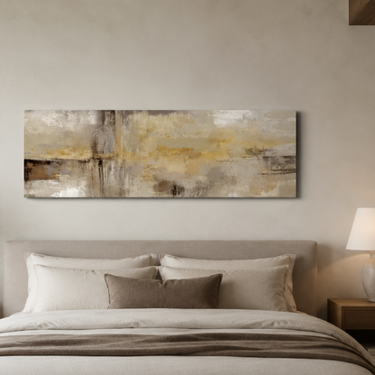 Golden Haze Panoramic Abstract Canvas Print