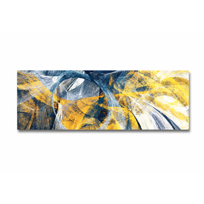 Golden Currents Panoramic Abstract Canvas Print