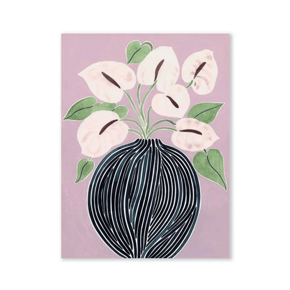 Blush Anthurium Vase Canvas Print