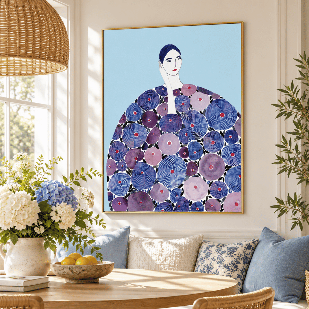 Blue Dahlia Couture Canvas Print