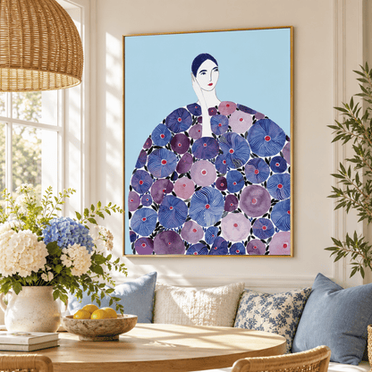 Blue Dahlia Couture Canvas Print