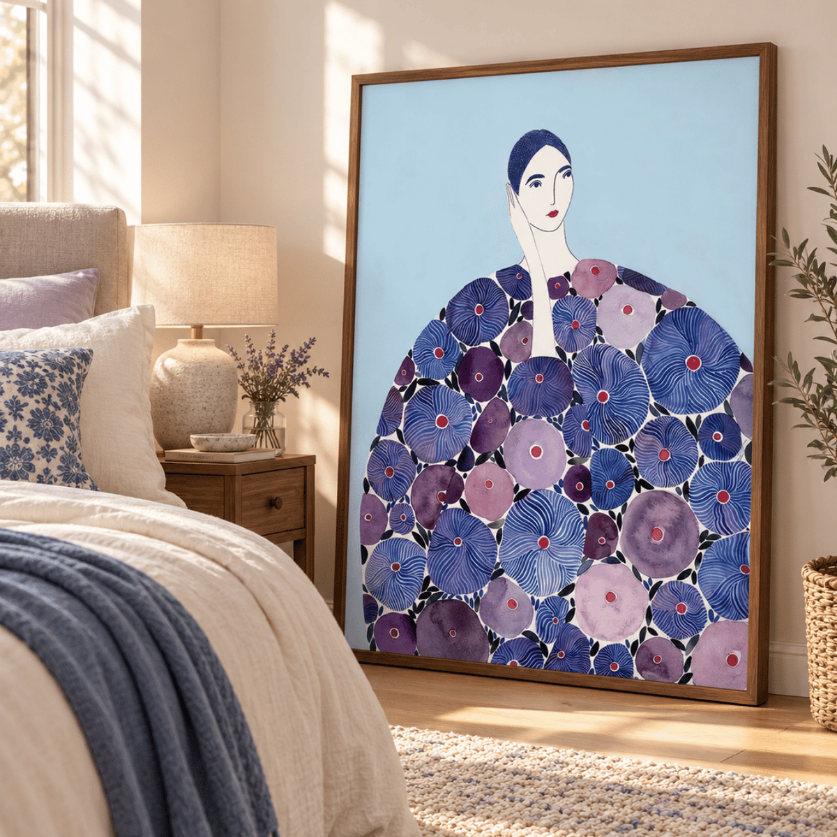 Blue Dahlia Couture Canvas Print