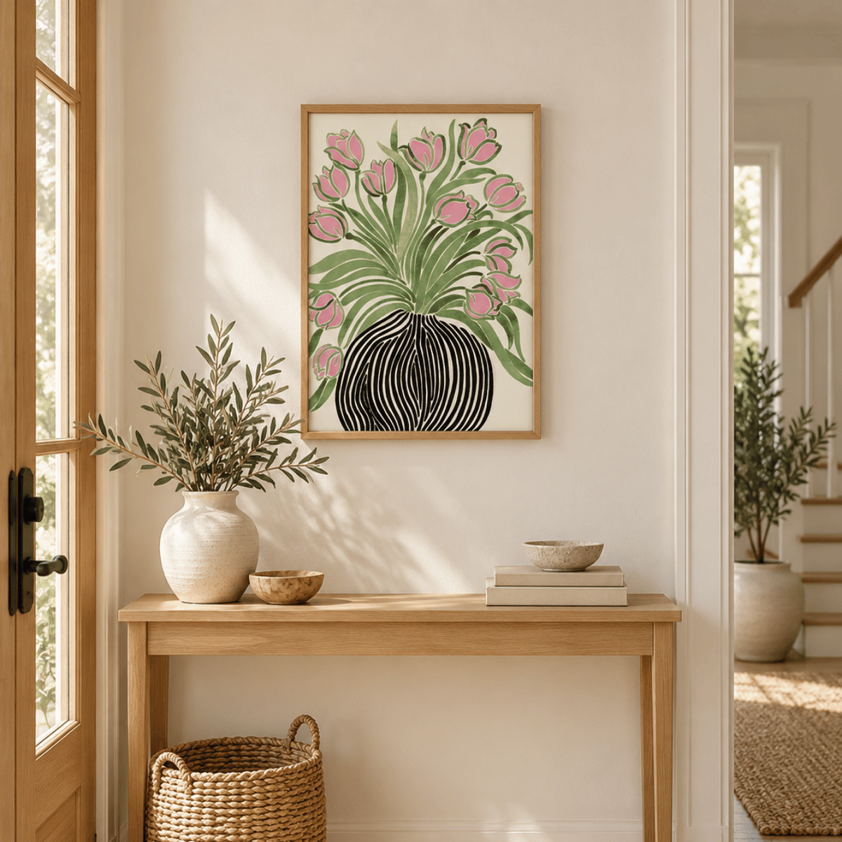 Pink Tulip Rhythm Canvas Print