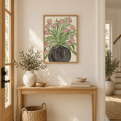 Pink Tulip Rhythm Canvas Print