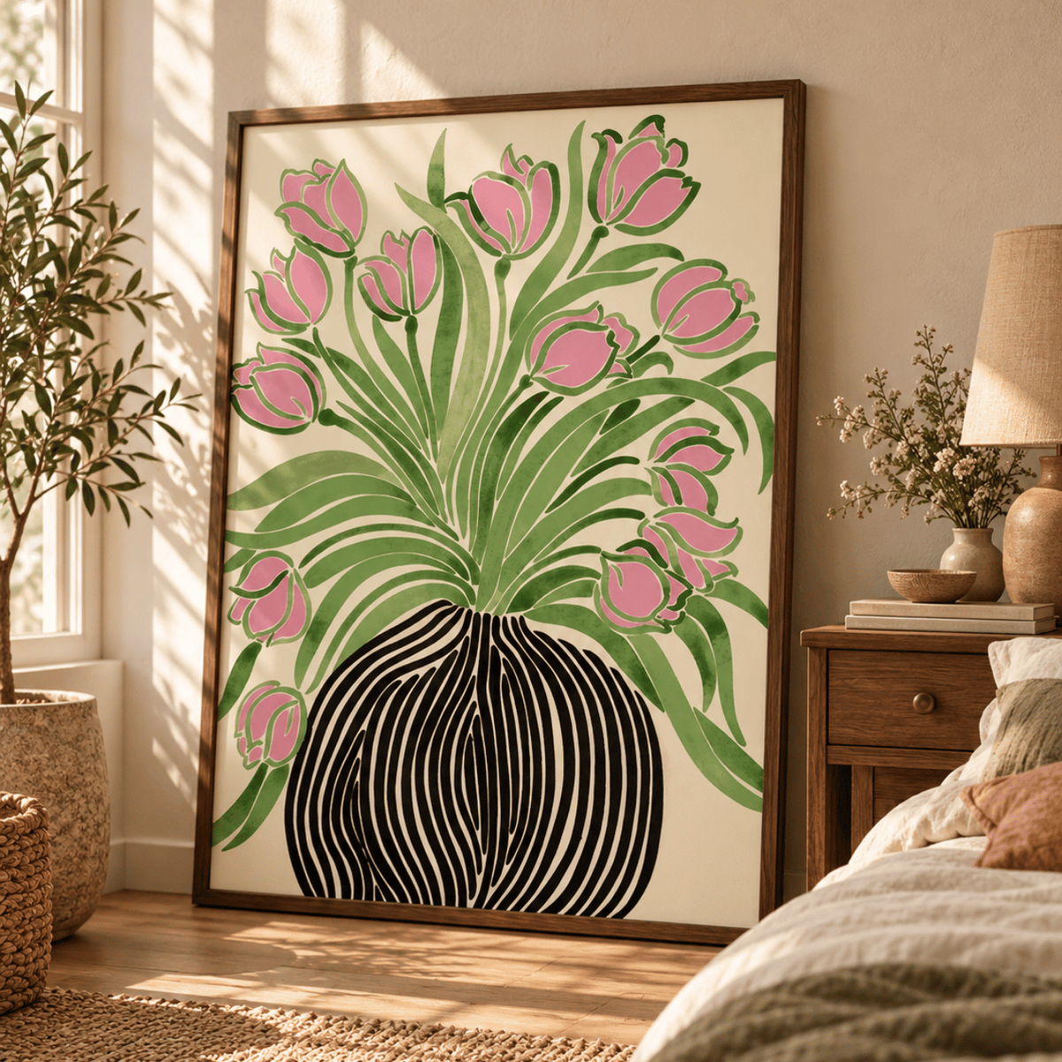 Pink Tulip Rhythm Canvas Print