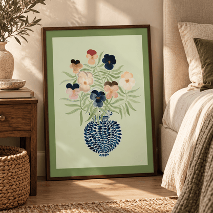 Pansy Garden Vase Canvas Print