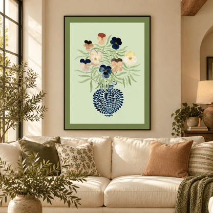Pansy Garden Vase Canvas Print