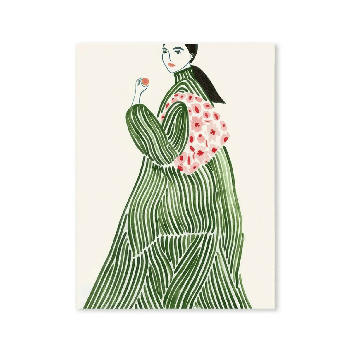 Emerald Stripe Couture Canvas Print
