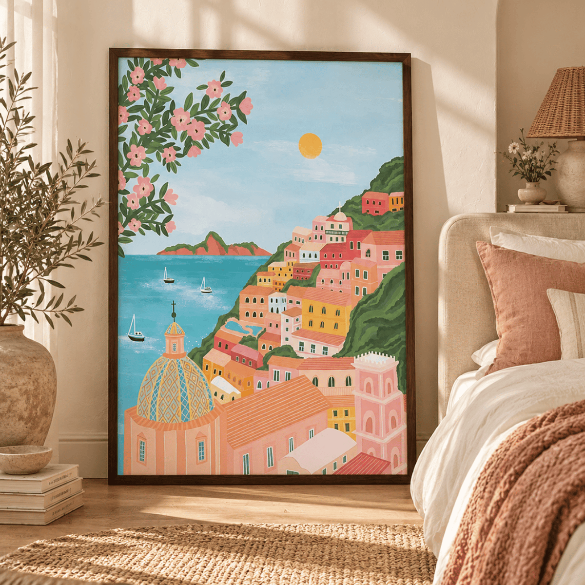 Positano In Bloom Canvas Print