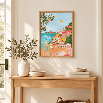 Positano In Bloom Canvas Print
