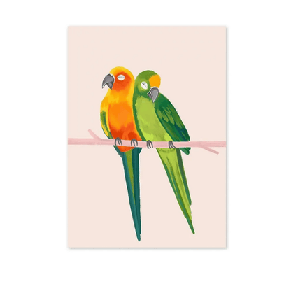 Sunlit Parrot Pair Canvas Print