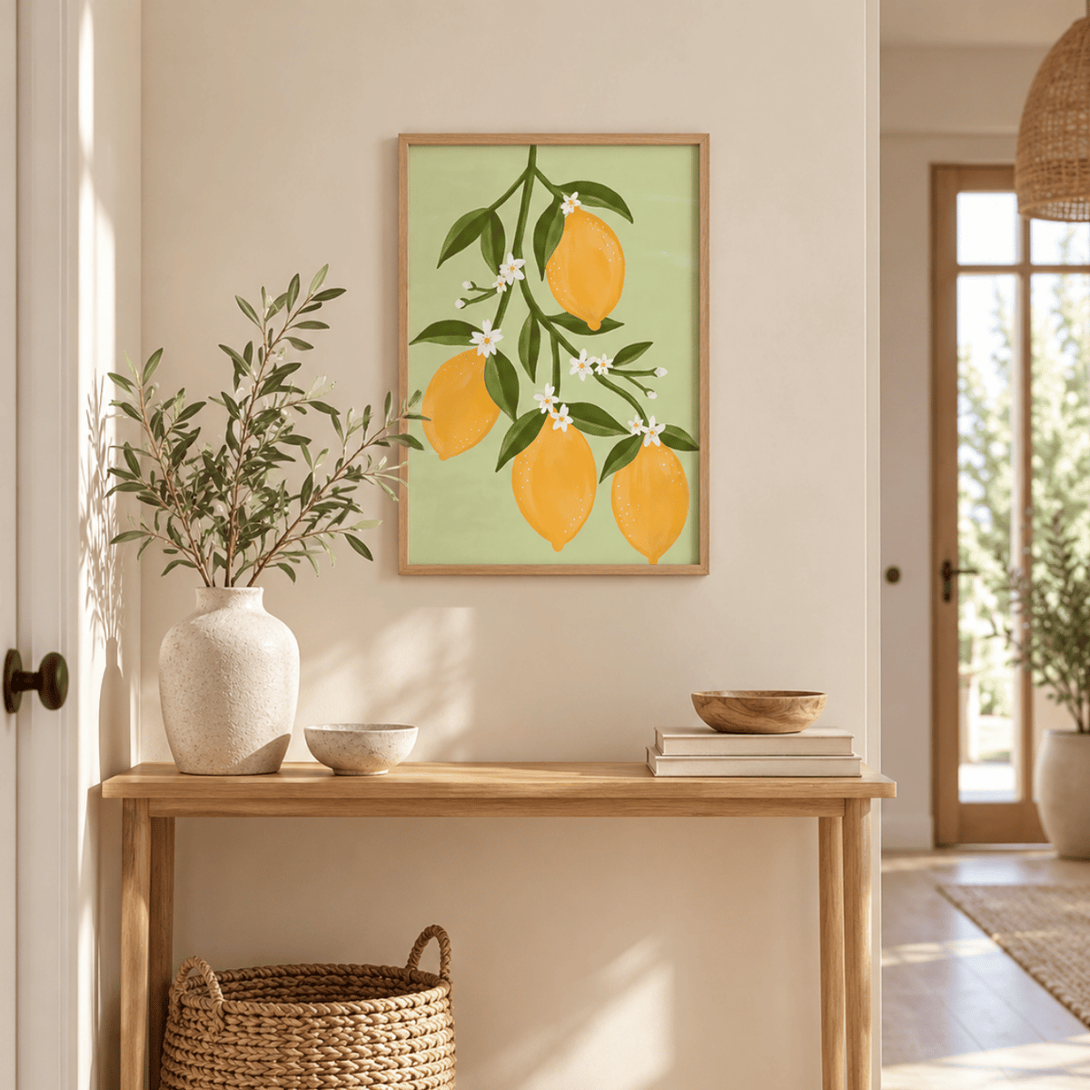Lemon Blossom Branch Canvas Print