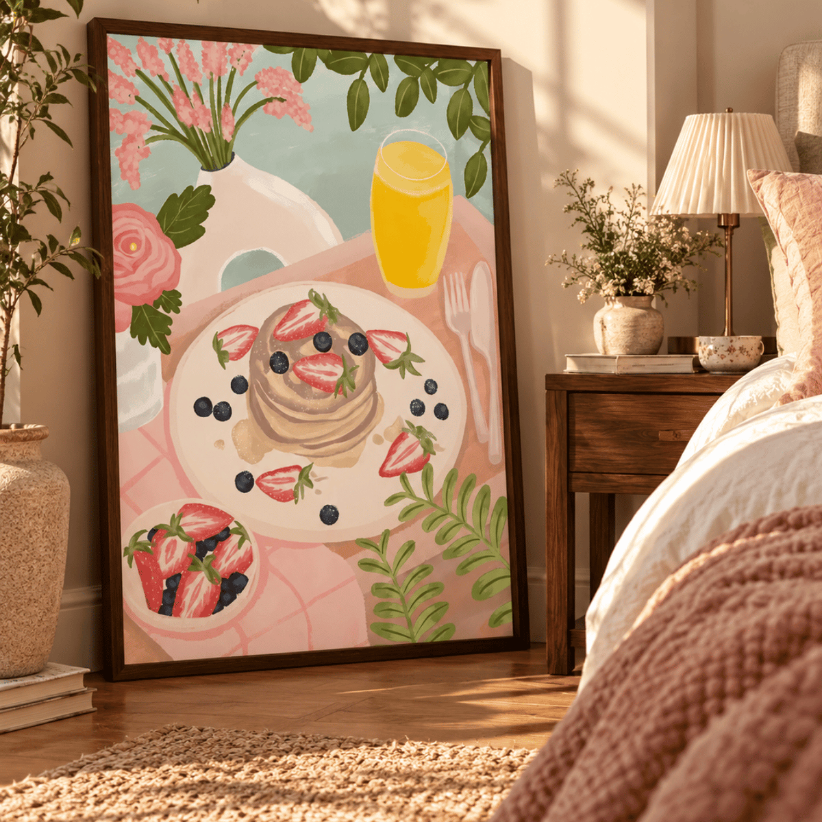 Strawberry Sunday Pancakes Canvas Print