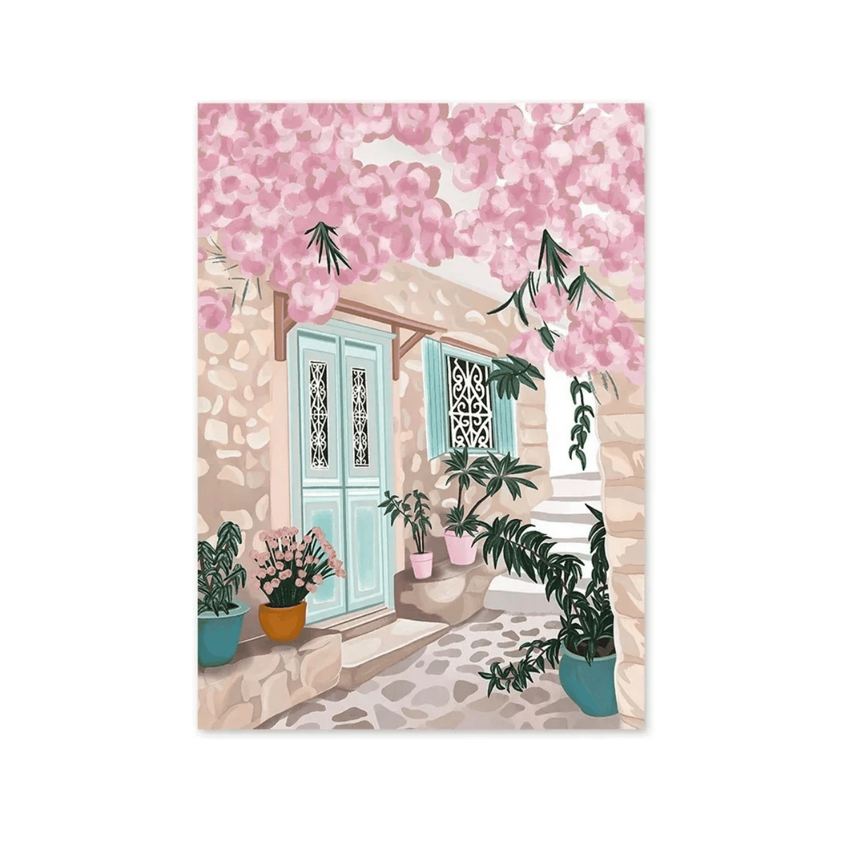 Mint Door In Bloom Canvas Print