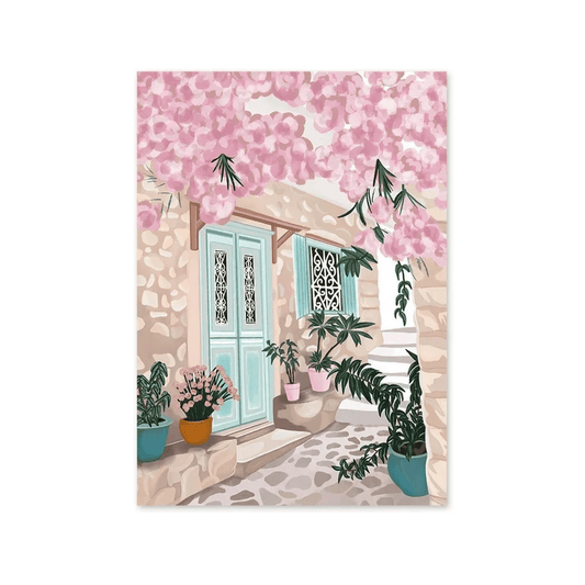 Mint Door In Bloom Canvas Print