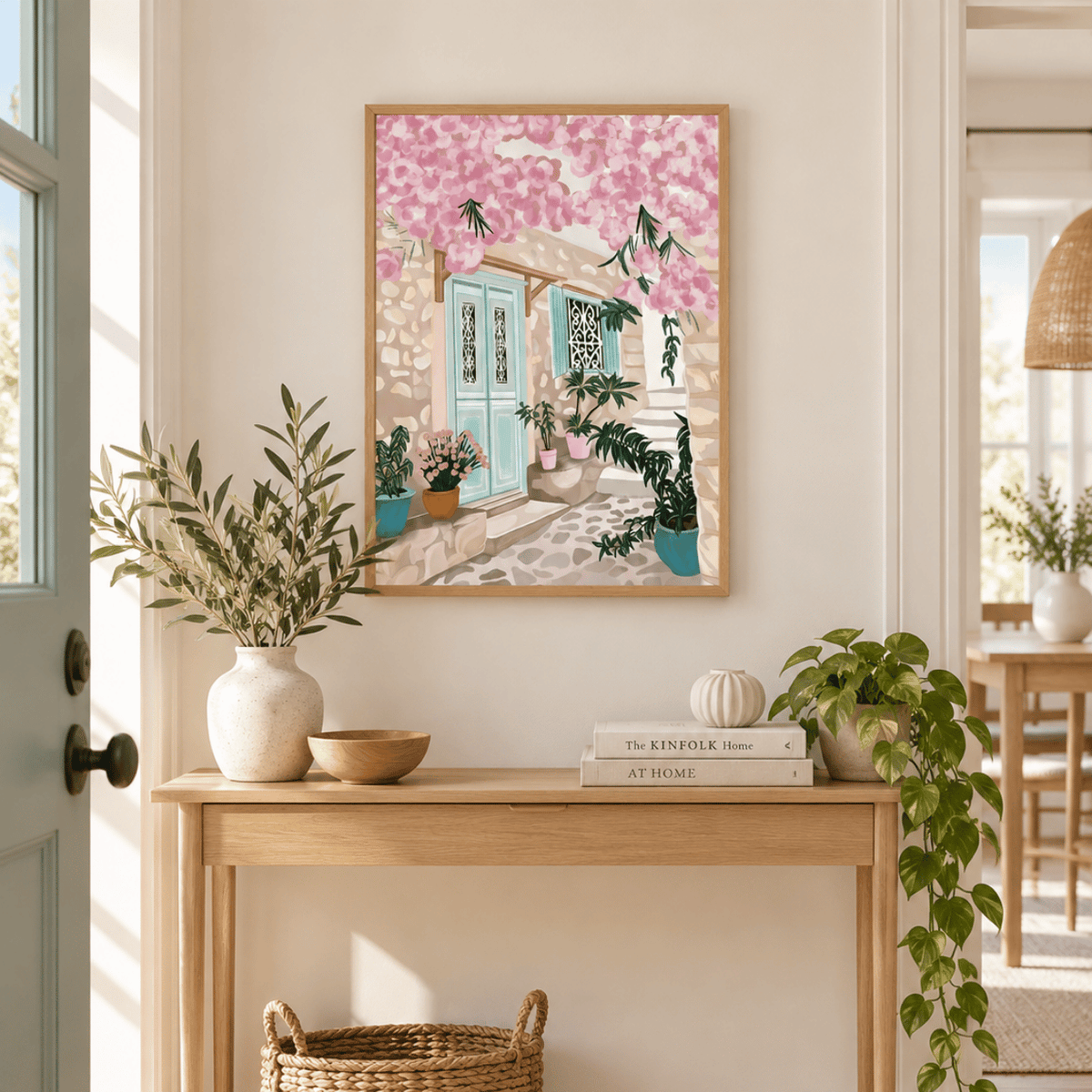 Mint Door In Bloom Canvas Print
