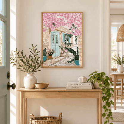 Mint Door In Bloom Canvas Print