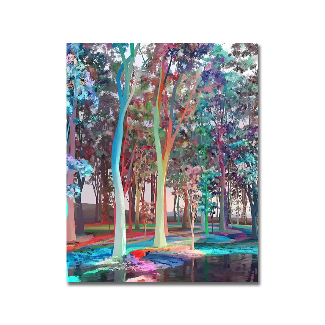 Chromatic Grove Abstract Forest Canvas Print