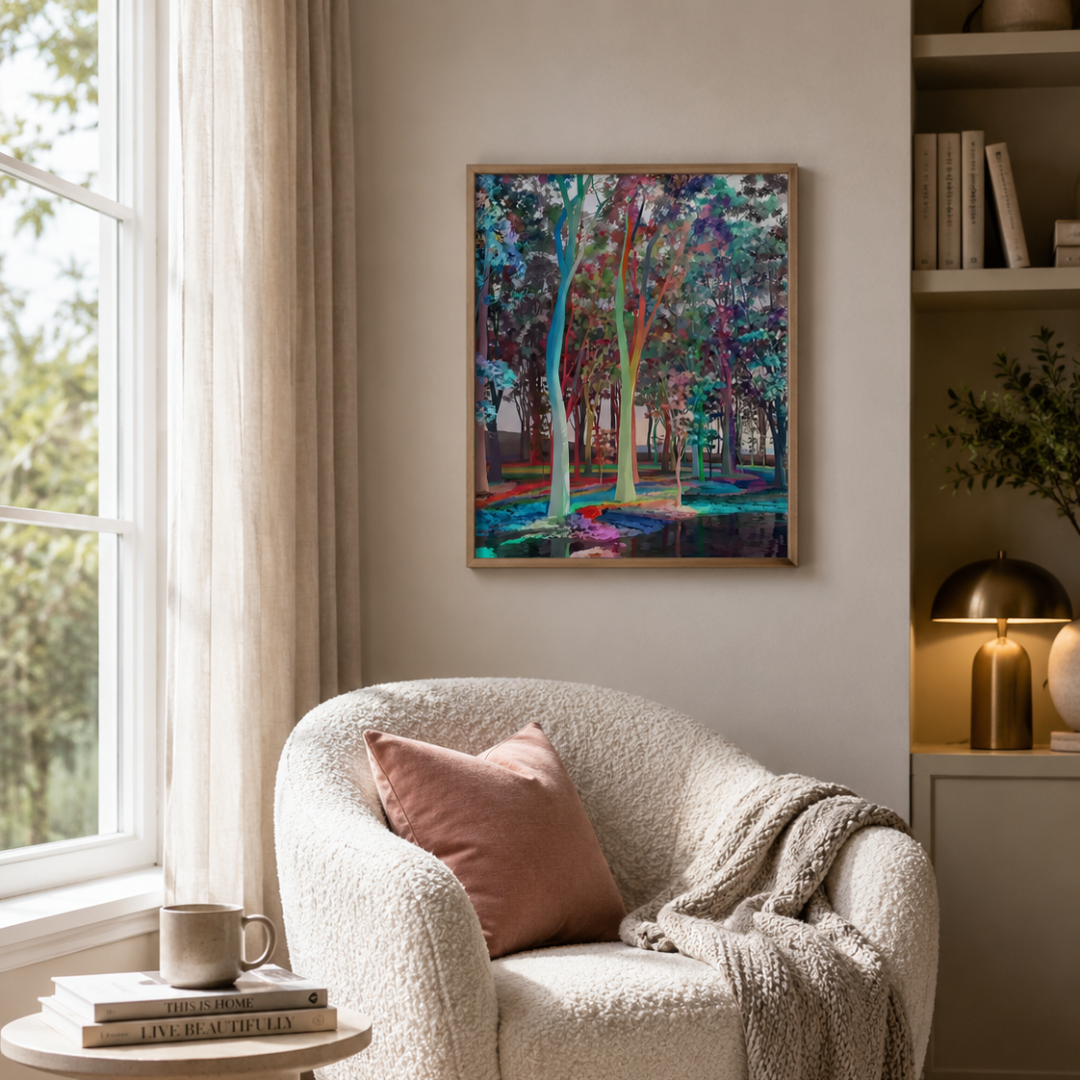 Chromatic Grove Abstract Forest Canvas Print