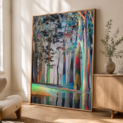 Prismatic Forest Reflection Canvas Print