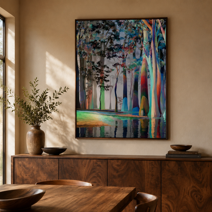 Prismatic Forest Reflection Canvas Print