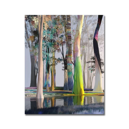 Luminous Grove Abstract Forest Canvas Print