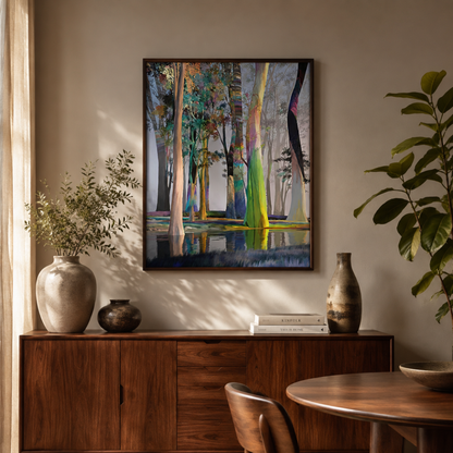 Luminous Grove Abstract Forest Canvas Print