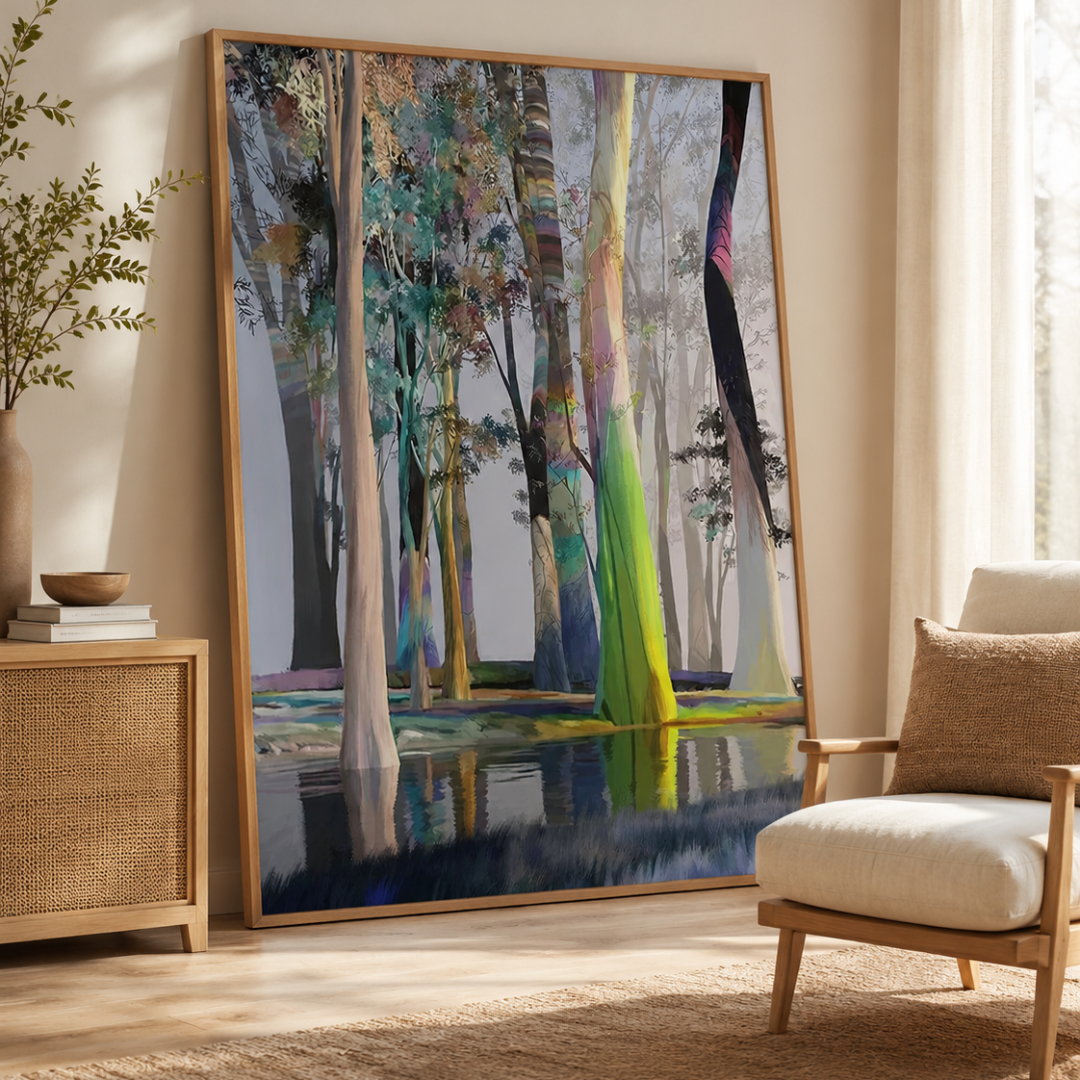 Luminous Grove Abstract Forest Canvas Print