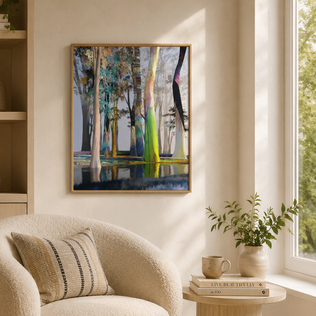 Luminous Grove Abstract Forest Canvas Print