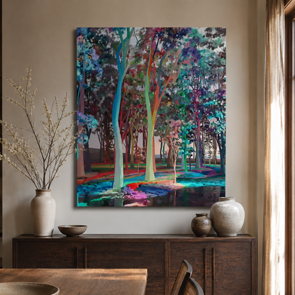 Chromatic Grove Abstract Forest Canvas Print