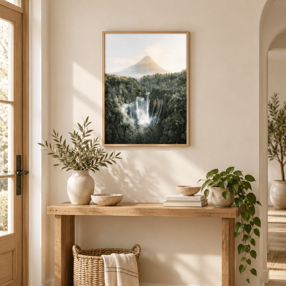 Tumpak Sewu & Mount Semeru Canvas Print