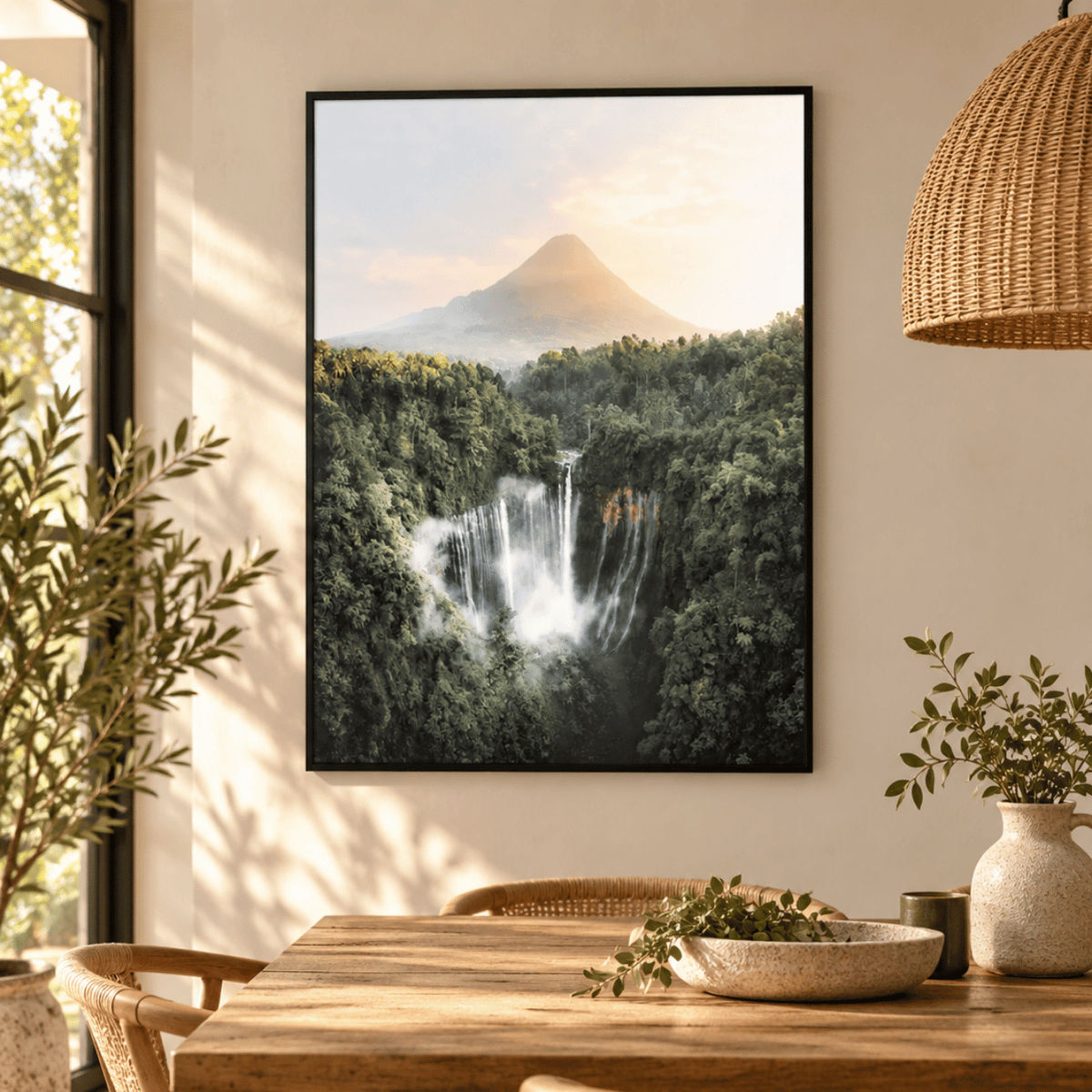 Tumpak Sewu & Mount Semeru Canvas Print