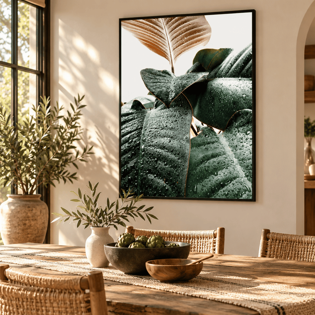 Rainwashed Rubber Plant Canvas Print