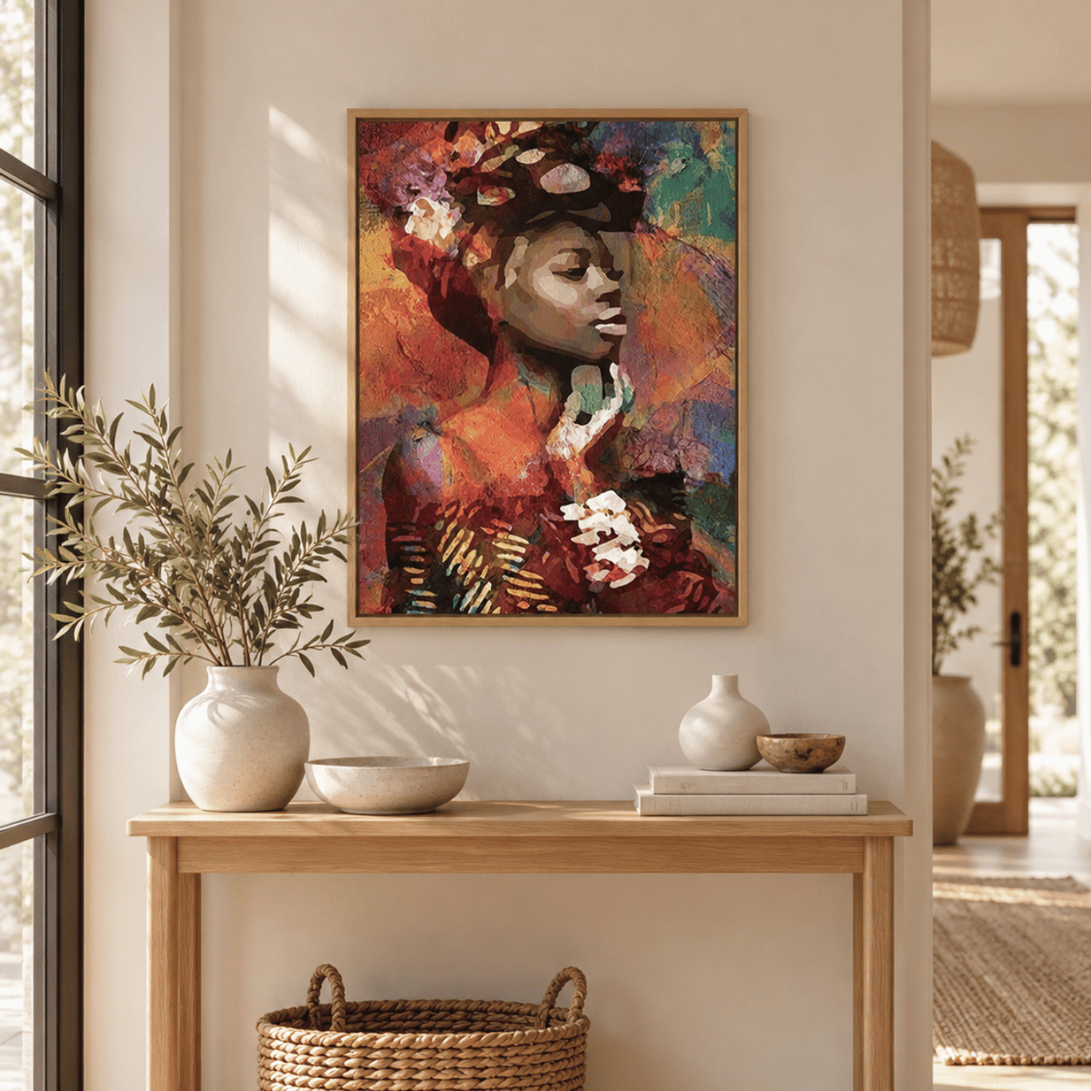 Floral Reverie Muse Portrait Canvas Print