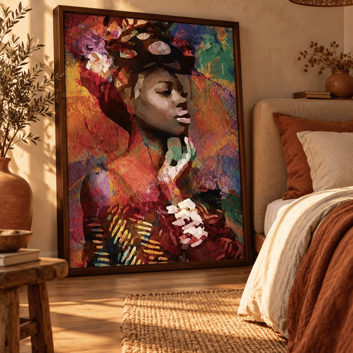 Floral Reverie Muse Portrait Canvas Print