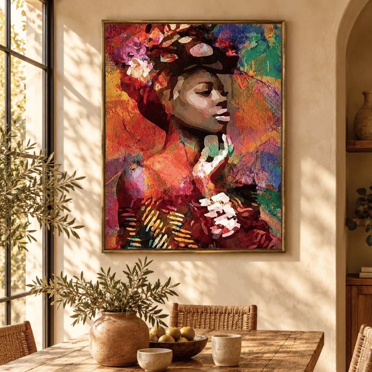 Floral Reverie Muse Portrait Canvas Print
