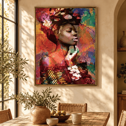 Floral Reverie Muse Portrait Canvas Print