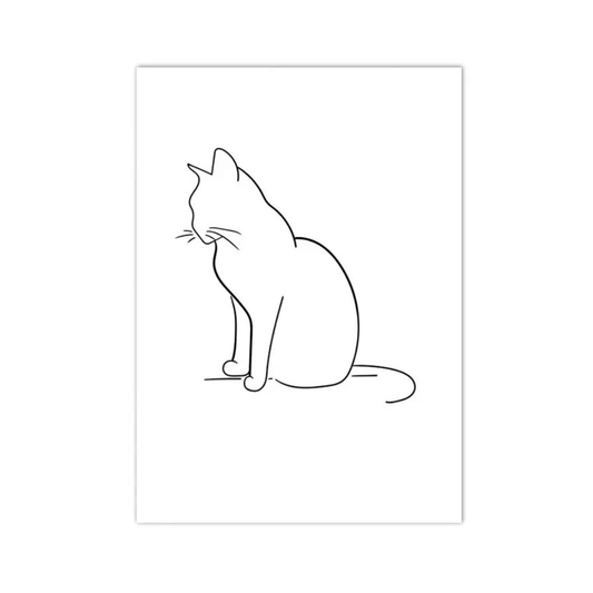 Quiet Profile Cat Line Art Canvas Print