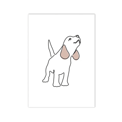 Looking Up Pup Line Art Canvas Print