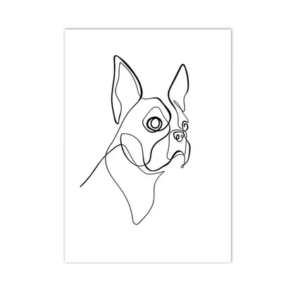 Boston Terrier Line Art Canvas Print