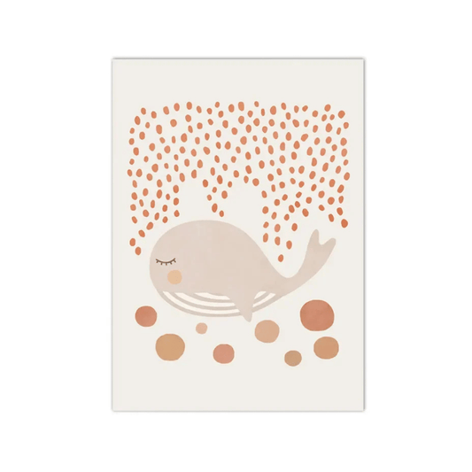 Sleepy Seas Whale Canvas Print