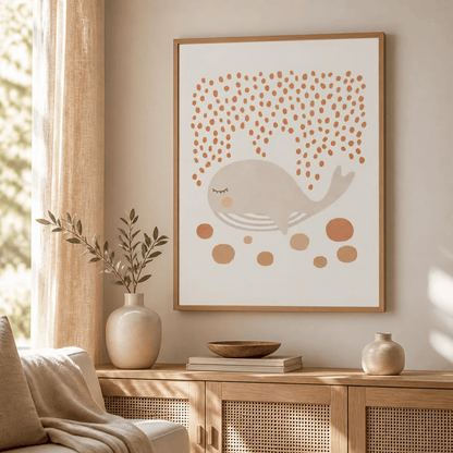 Sleepy Seas Whale Canvas Print