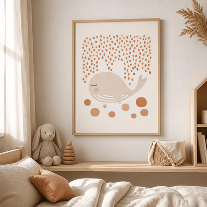 Sleepy Seas Whale Canvas Print