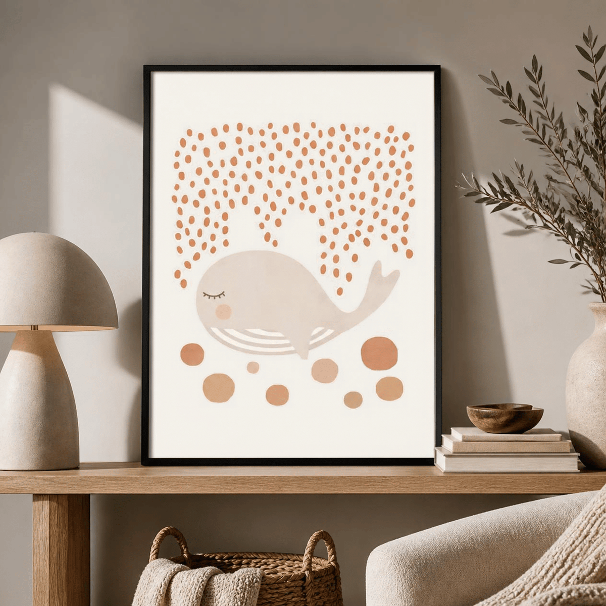Sleepy Seas Whale Canvas Print