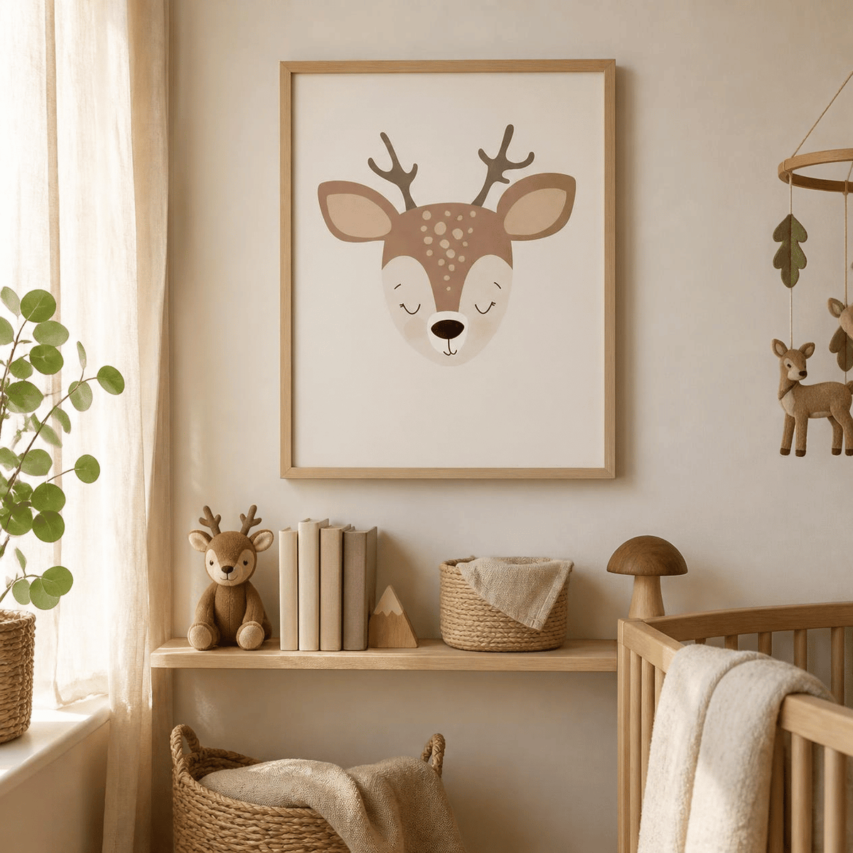 Sleepy Fawn Nursery Canvas Print